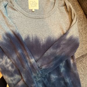 Chaser tie dye sweater with shoulder cut outs